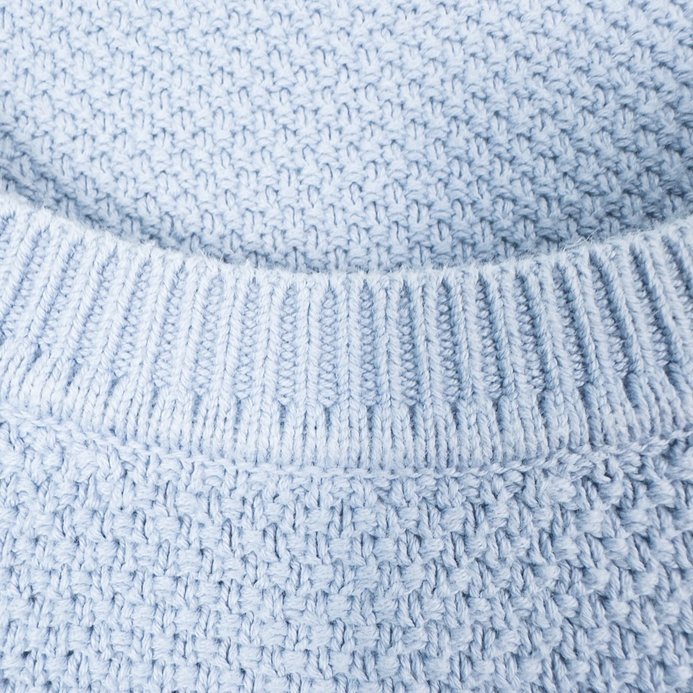 Boden Textured Cotton Button Shoulder Sweater Womens Large Blue Preppy Coastal - Picture 8 of 16